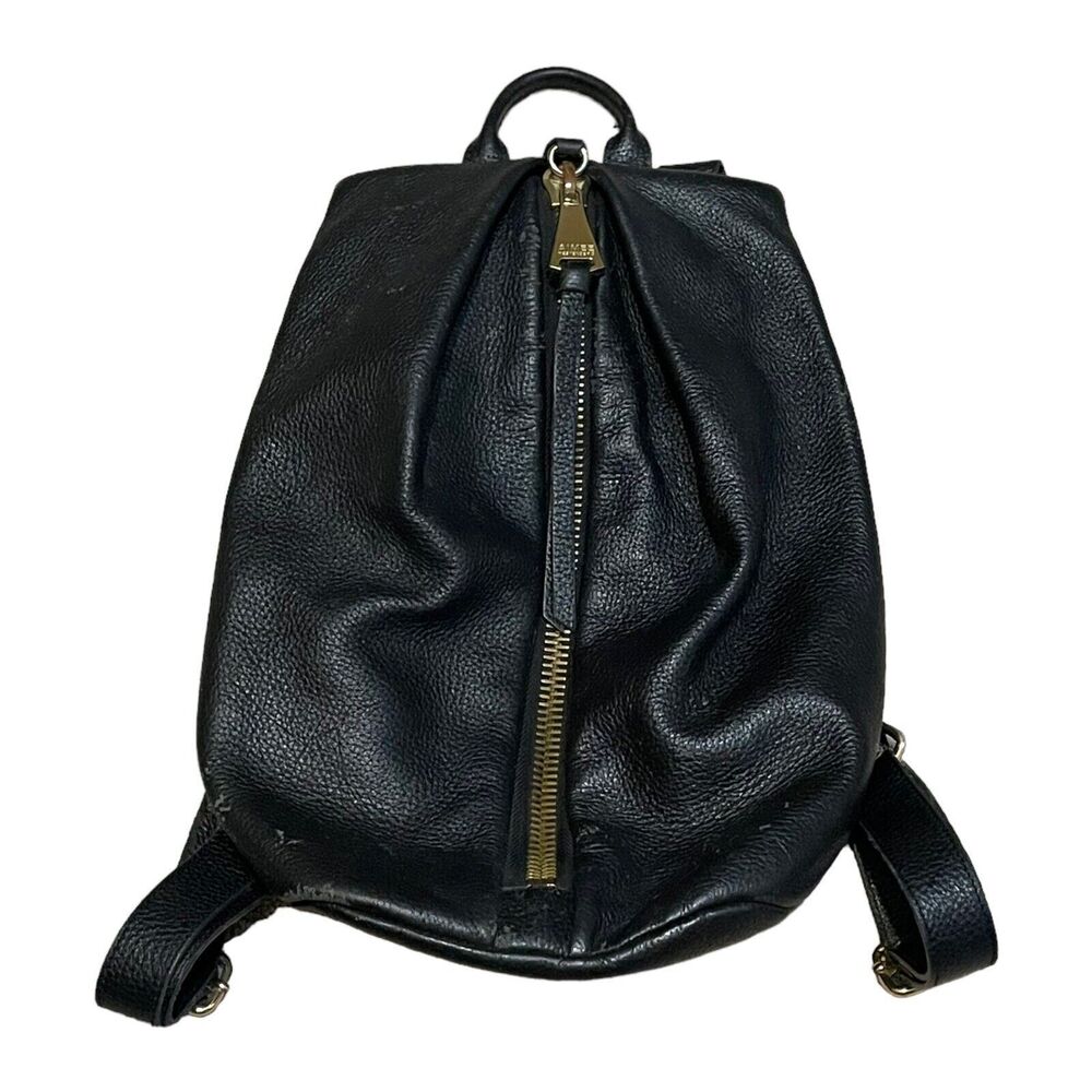 Aimee Kestenberg Tamitha Backpack Black Soft Pebbled Leather Adj Shoulder Strap.